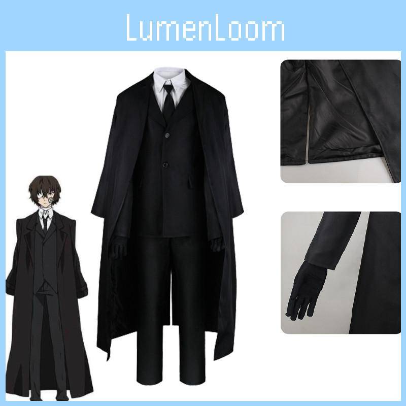 Bungo Stray Dogs Dazai Osamu Cosplay Kostym Dräkt Halloween Jul Kostym cm black