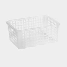 Förvaringskorg i plast Nordiska Plast Rondo, transparent, 190 x 130 x 65 mm, 1.5 liter