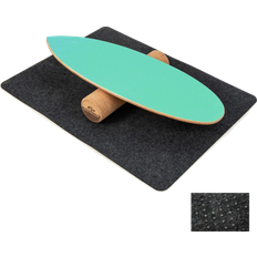 B2x Wooden Balance Board Wobble Board With Wheel Blanket 3-in-1 Balance Board Kit Green Träningsutrustning Green - One Size