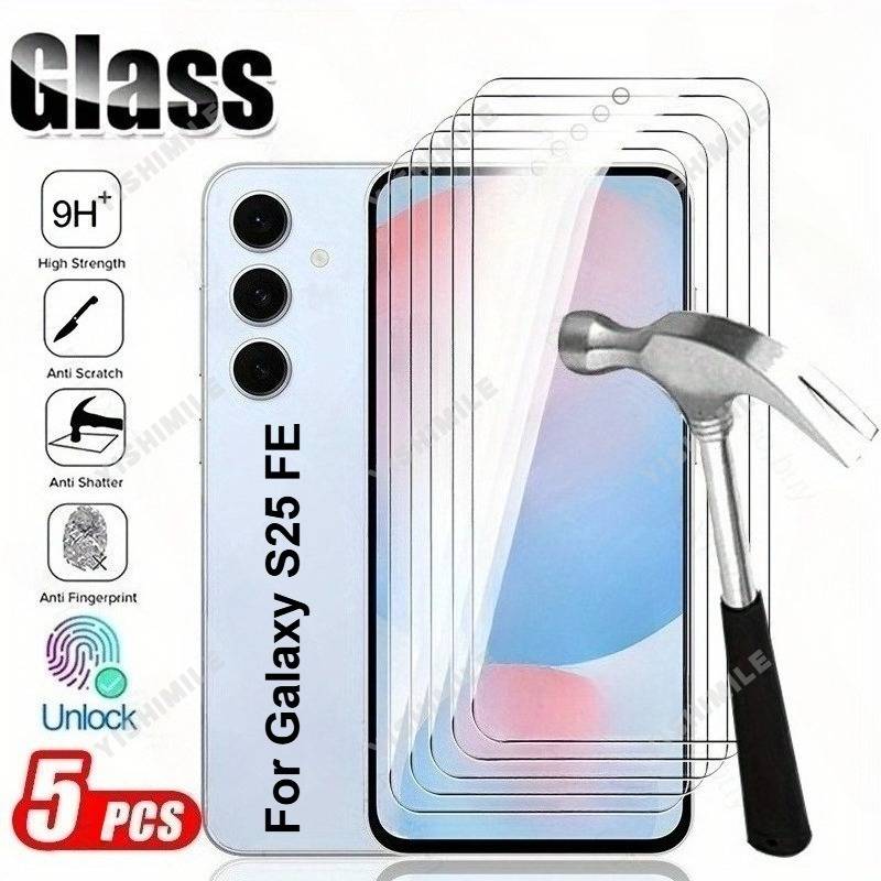 TEMU 5pcs Tempered Glass Screen Protector Suitable For For Galaxy S25 S25+ S25u S25fe S25edge - Ultra Clear, Anti-scratch And Wear-resistant, Anti-scratch, Anti-fingerprint, Bubble-free Installation