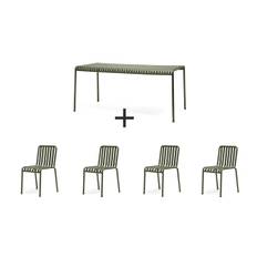 Hay - Palissade sæt - bord + 4 stole - Olive