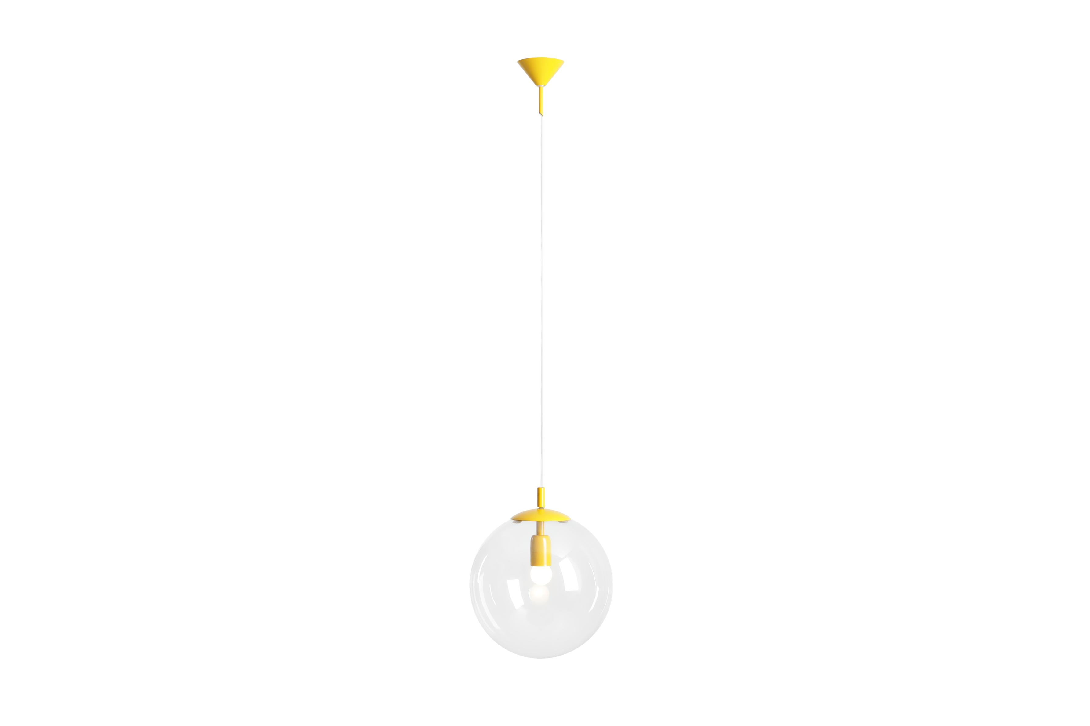 Globe metall senapsglans pendellampa