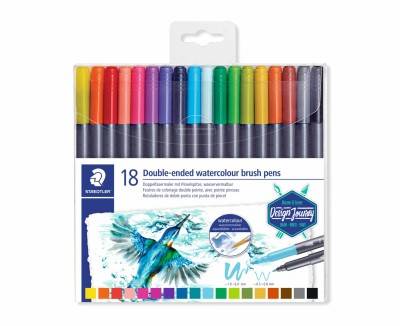 Fiberspetspenna Staedtler Marsgraphic Duo, 18 färger