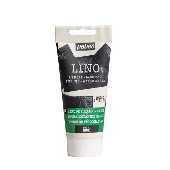 Pebeo Lino Ink 80 ml, vattenbaserad linoleumfärg – Phthalocyanine Green
