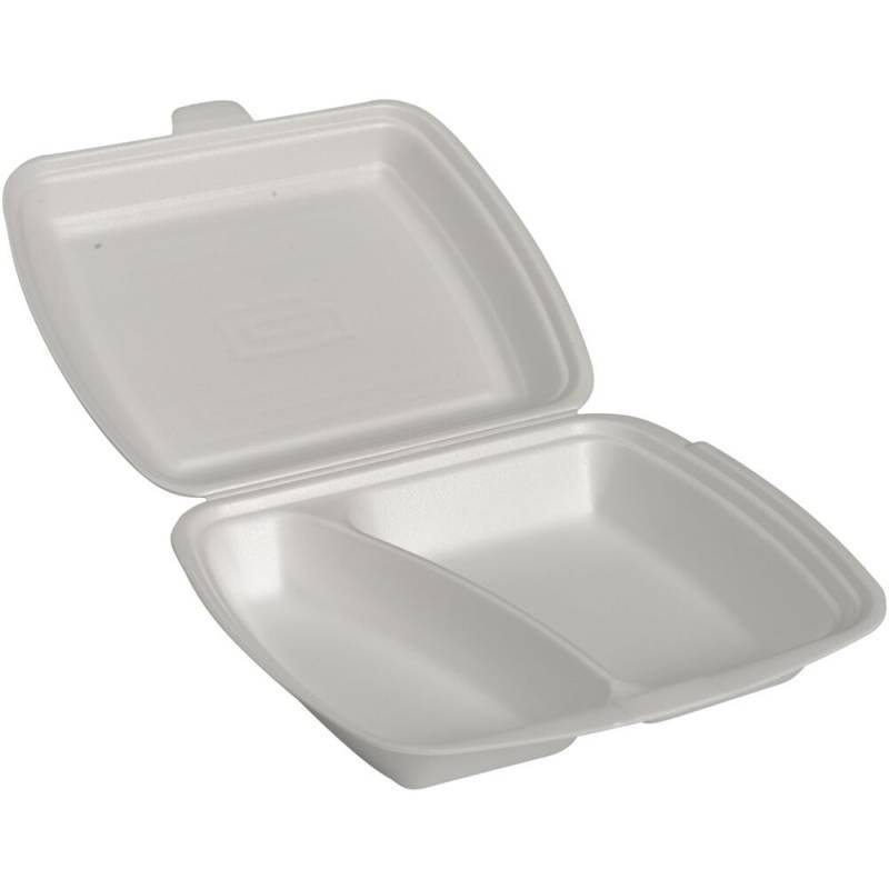 Termoboks XPS 2-rums 400/270ml med hængslet låg 24x20x7cm hvid