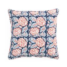 Kuddfodral Eko Dahlia blå/röd 50x50 cm - Blå/Röd
