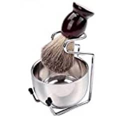 POFET Rakborste Set från Echolly, premium rakborste för män, rostfritt stål stativ och skål, traditionellt kit för vått rakning, bästa rakgåvor för män, fäder