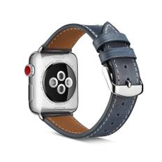 Apple Watch Series 8/7/6/SE/5/4/3/2/1 - 41/40/38 mm - Rem i äkta läder - Blå