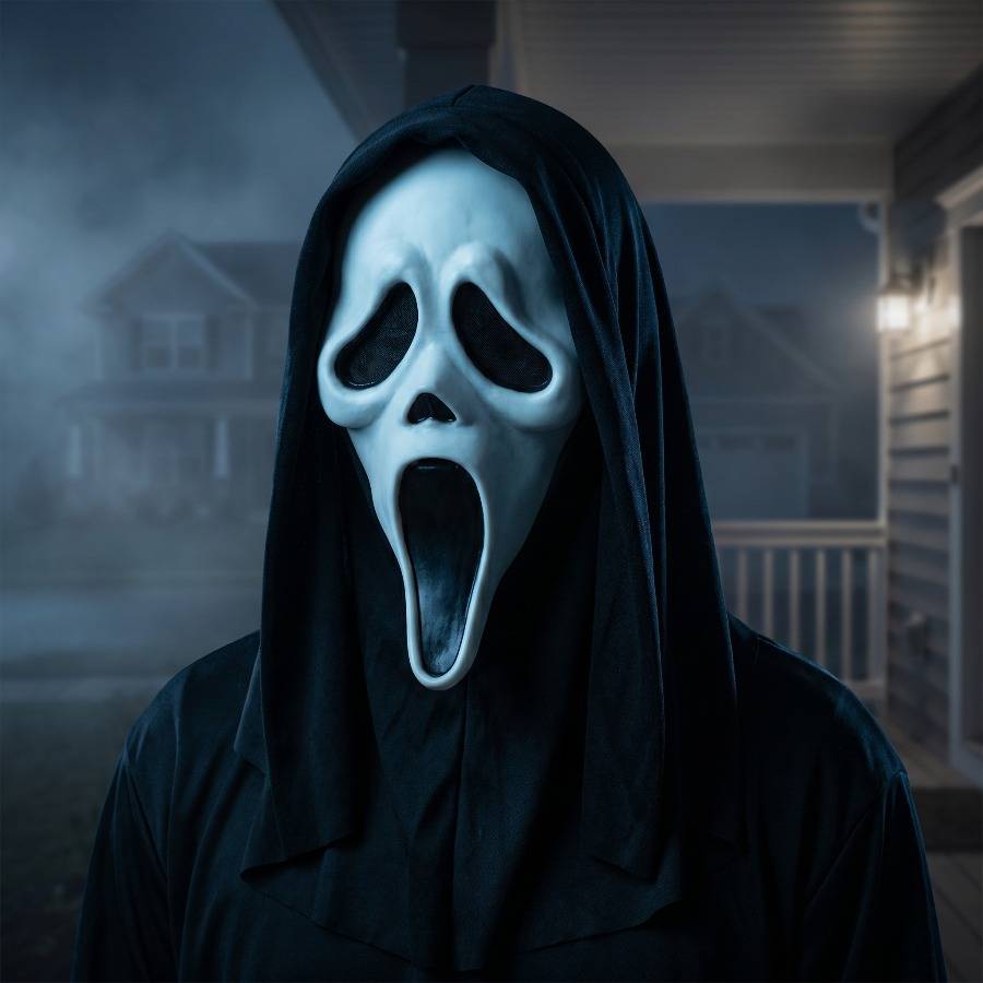 Scream Ghostface Mask Latex Horror Full Head Party Ghostface Mask Grimace Prank Cosplay Prop Hallowee Decor Party Supplies Gift