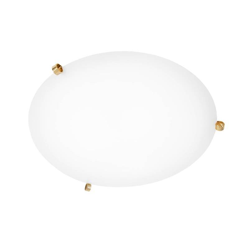 Konsthantverk Ögla Ø450 plafond mässing/vit