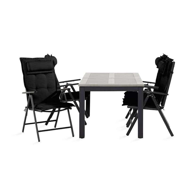 Matgrupp Comfort Garden Monaco Matgrupp Utomhus 90x152-210 med 4 Maggie Positionsstol m Dyna ink Nackkudde
