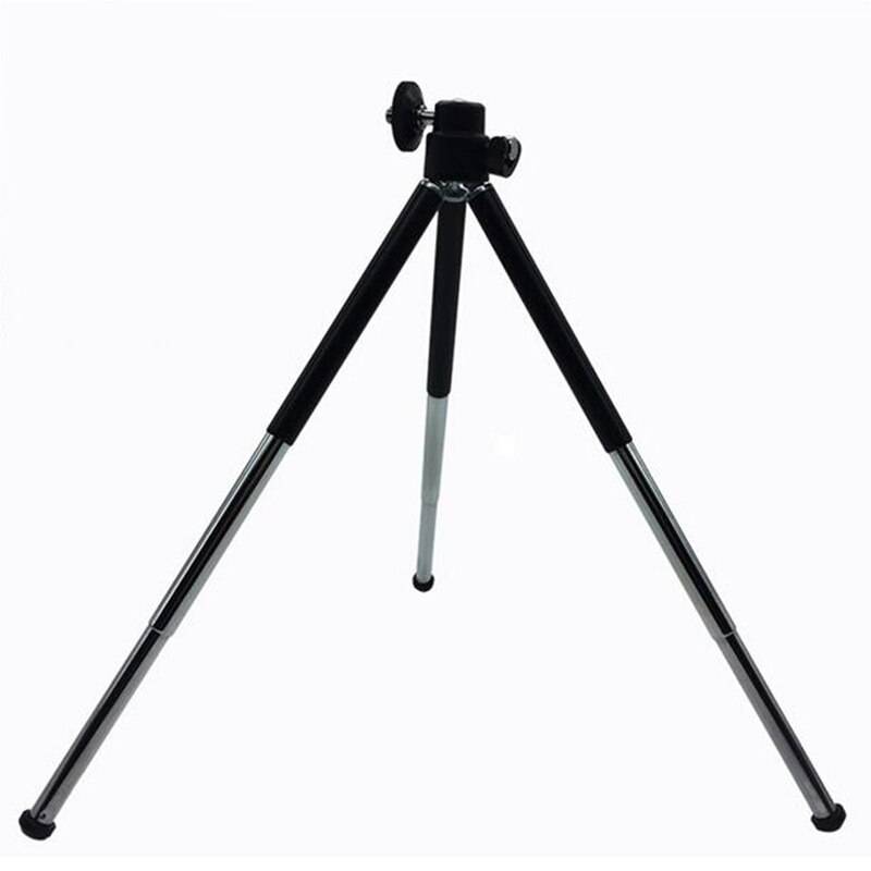 Bärbart flexibelt stativställ mobiltelefon utdragbart monopod selfiestabilisatorställ för minikamera med telefonklämmahållare - 30cm st står svart
