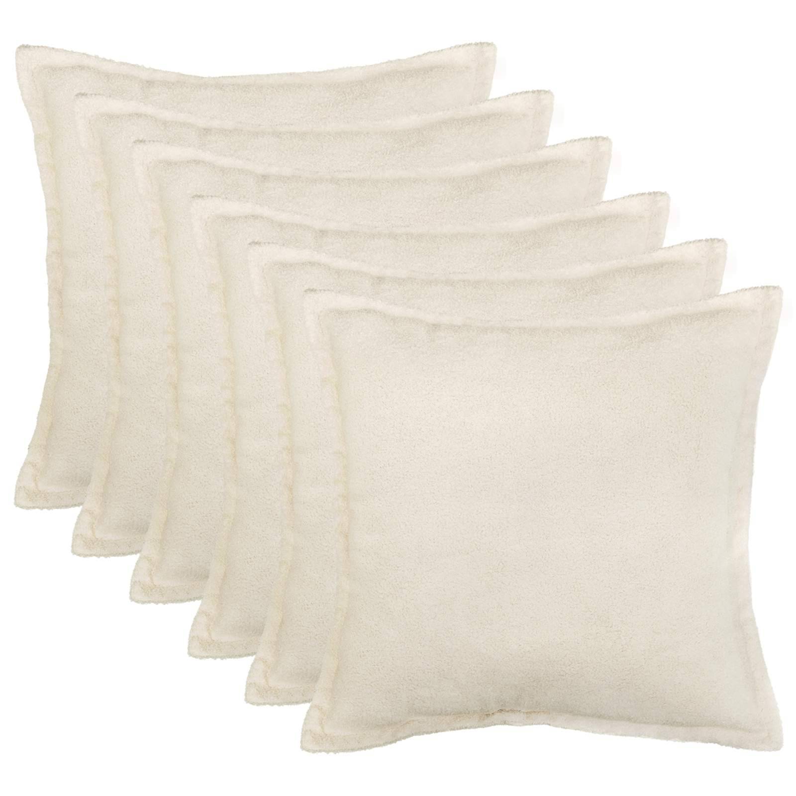 vidaXL Kuddöverdrag 6 st HOUTEN Gräddvit 50 x 50 cm Bouclé