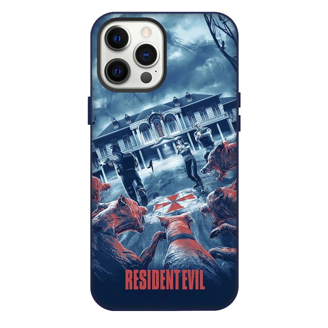 Resident Evil Phone Case For iPhone Samsung Galaxy Pixel OnePlus Vivo Xiaomi Asus Sony Motorola Nokia - Resident Evil Blue And Red Monochrome Game Poster.