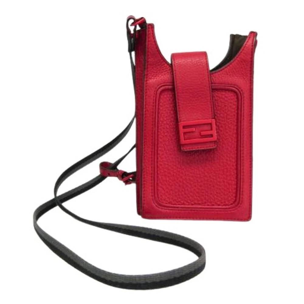 Fendi Vintage Pre-owned Smartphone skuldertaske - Vintage - Dame - Rød - ONE SIZE - Uld