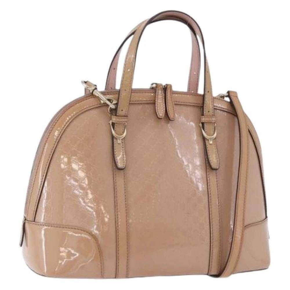 Gucci Vintage Pre-owned Vintage Patent Leather Micro GG Canvas Hand Bag - Vintage - Dame - Beige - ONE SIZE - Uld