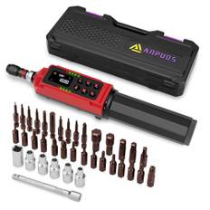 ANPUDS Digital dynamisk skruvmejsel, 0,15–10 Nm justerbar dynamisk skruvmejsel, ±1 % precision med vibrerande handtag, cykel och LED, 1/4 tum elektronisk momentnyckel för motorcykelcykel
