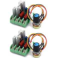 Gebildet 2st AC 110V-220V/25A 2000W, Förkopplad Högeffekts Elektronisk Spänningsregulator Modul, Justerbar Motorhastighetsregulator Reglering Ultra Liten LED Dimmer med Hastighetsknapp