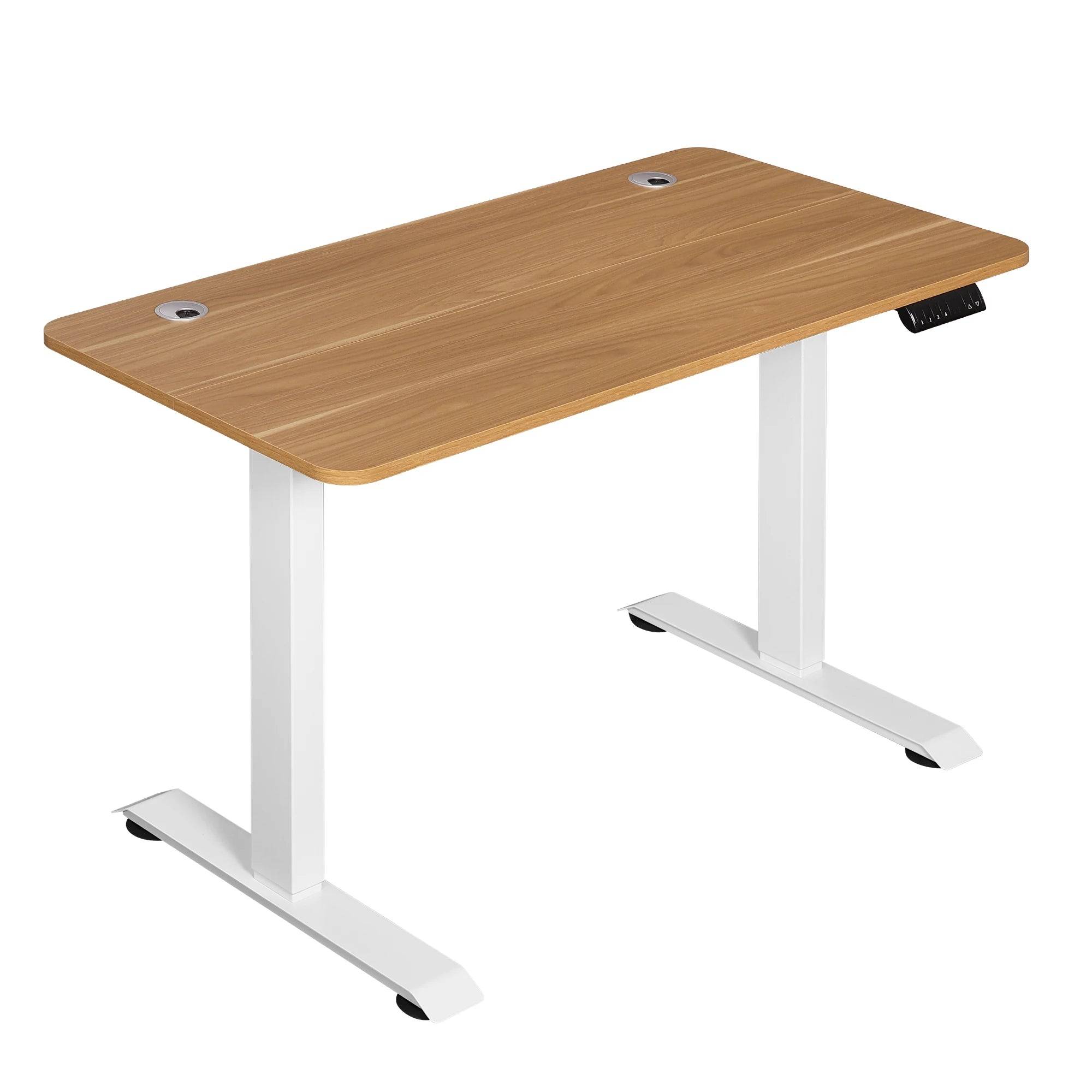 Electric Steel Standing Gaming Table 120x60cm Height Adjustable Computer Office Desk with 4 Memory Controls for Home - oak / GERMANY