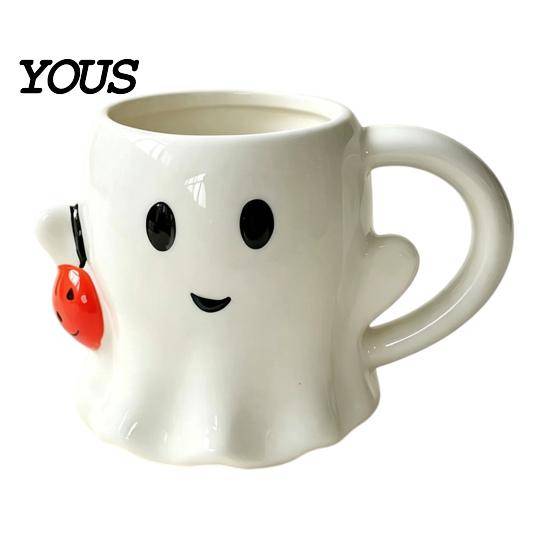 Halloween-souvenir och festpris 3D Keramisk Randig Kattmugg, Söt Djurvänner Vattenkopp, Orange Unik Gåva för Dagligt Bruk Kaffemugg med