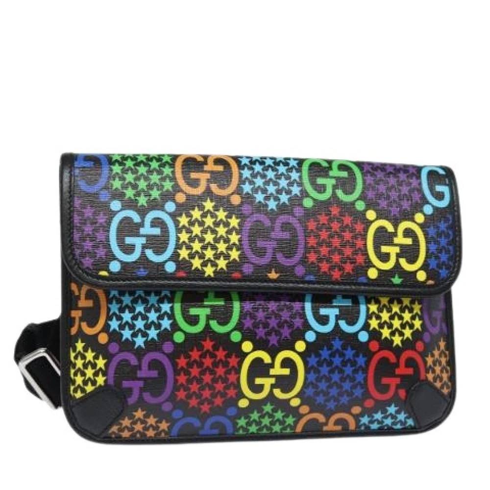 Gucci Vintage Pre-owned Laeder crossbody-tasker - Vintage - Dame - Flerfarvet - ONE SIZE - Tyl