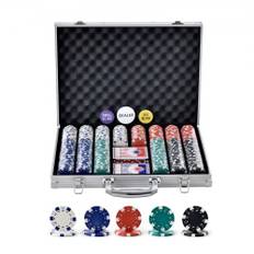VEVOR Pokerchipset, 500-bitars pokerset, komplett pokerspelset med aluminiumväska, 11,5 grams kasinomarker, kort, knappar och tärningar, för Texas Hold'em, blackjack, hasardspel