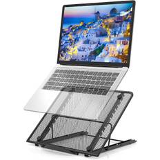 Laptop Stativ, 24.2*19*19.8cm Ventileret Laptop Stativ, Justerbar Ergonomisk Laptop Stativ Letvægts Foldbar Seng Bord til MacBook Air Pro, PC, iPad,