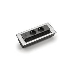 EVOline BackFlip Einbausteckdosenelement, mit 2 Schukosteckdosen + USB-Typ-A Charger