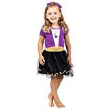 Disney Frozen Elsa Anna Big Girls kostym klänning och pannband set 10–12 lila/svart