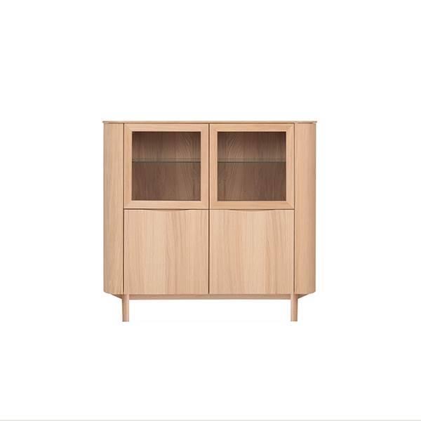 PBJ Designhouse PBJ Malli highboard 140 - Røget lakeret eg - Marmor laminat - Med lys