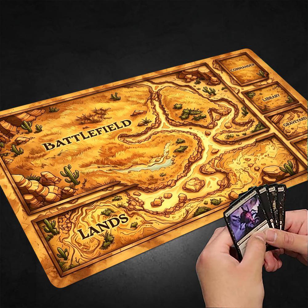 Ökenkarta Magic Gathering Musmatta Spelmatta 24 X14  MTG TCG Kontorsskrivbordsmatta för Arbete Spel PC Bärbar Dator Matta Musmatta orange