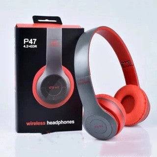 Head-mounted wireless bluetooth headset - Red
