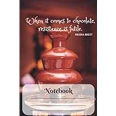 Chocolate themed notebook: Chocolate fountain cover lined notebook, white paper with margins.