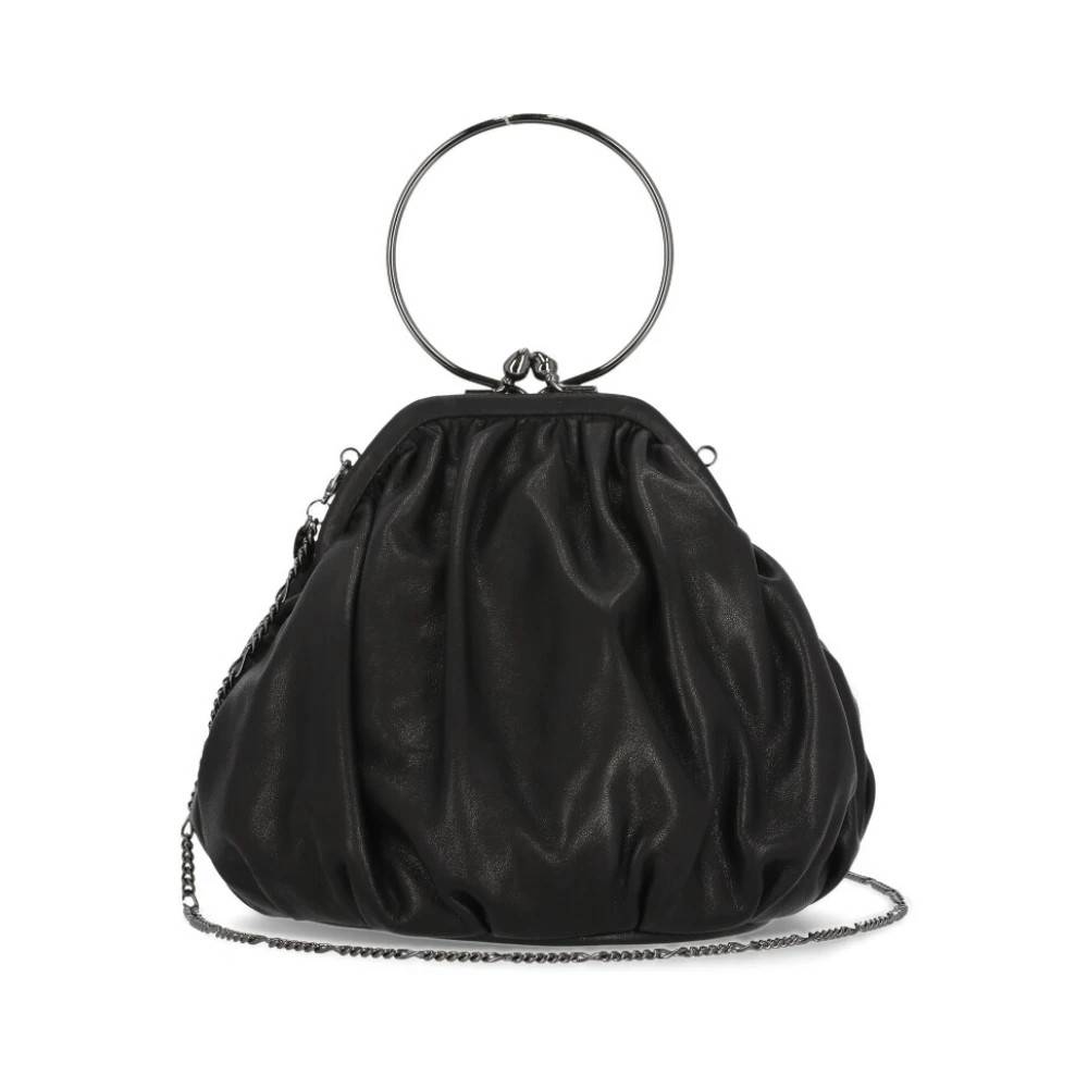Yohji Yamamoto - Svart läderhandväska med ringdetalj Väskor - Dam - ONE Size - Läder