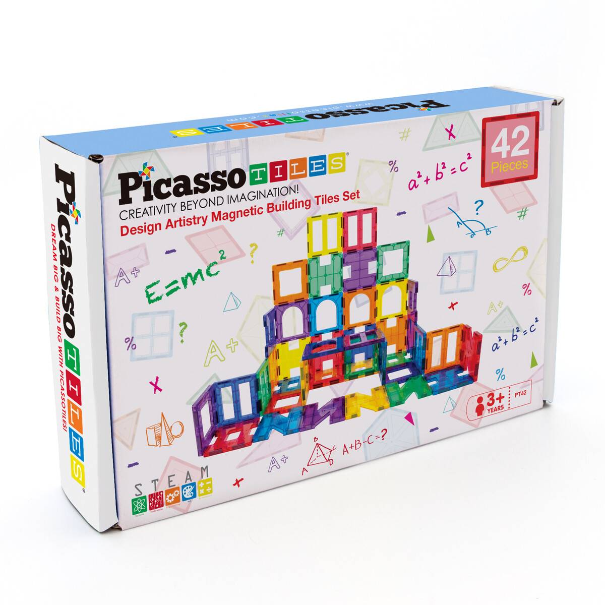 Picasso Tiles Design Artistry Magnetic Building Tiles Set (42 Pieces)