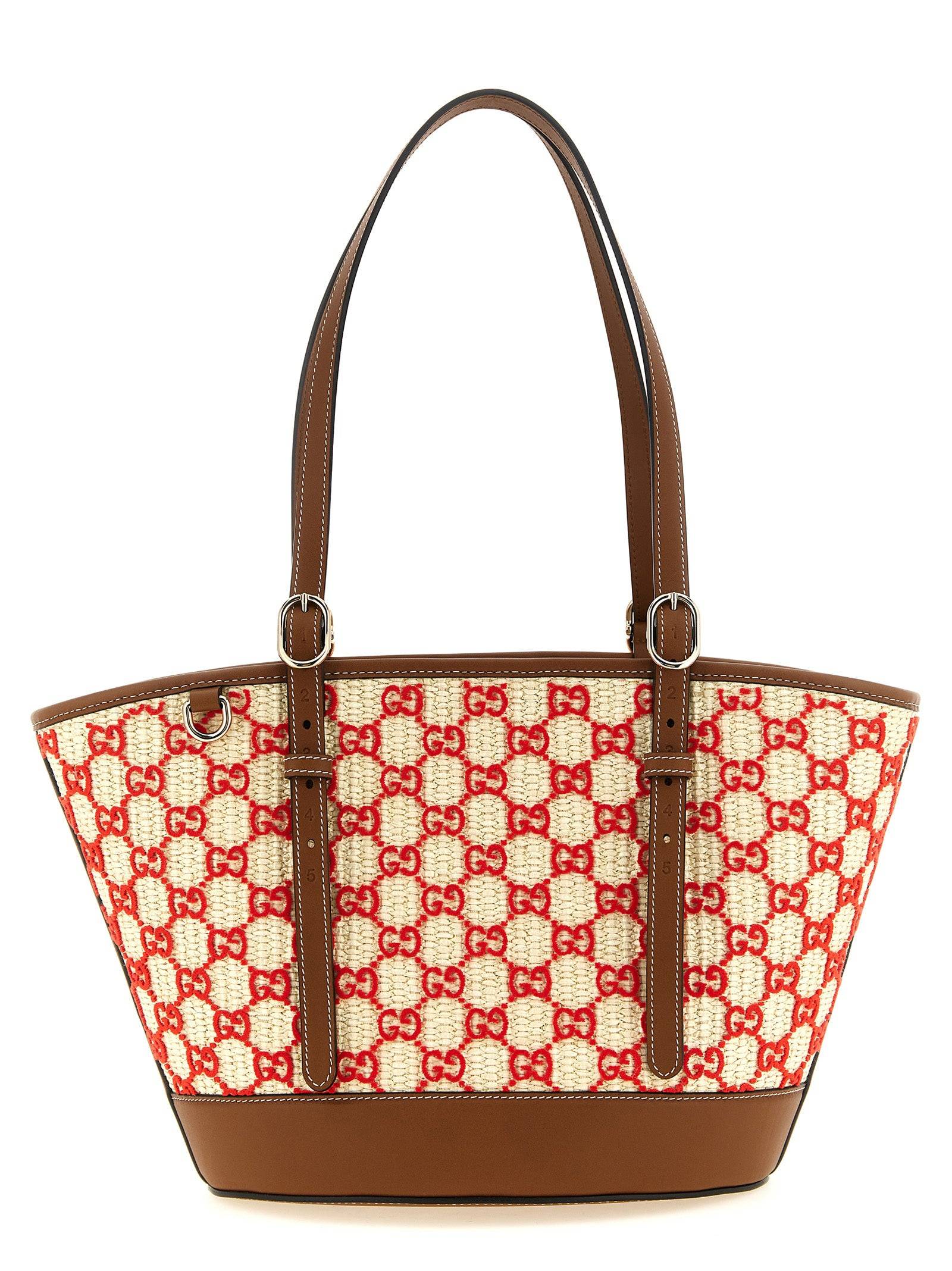 Gucci Flerfärgad Vävd Shoppingväska med GG-monogram
