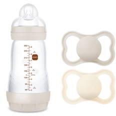 MAM Air Naturgummi Sutter 16-36m & Easy Start Sutteflaske Anti-kolik 260 ml, Neutral