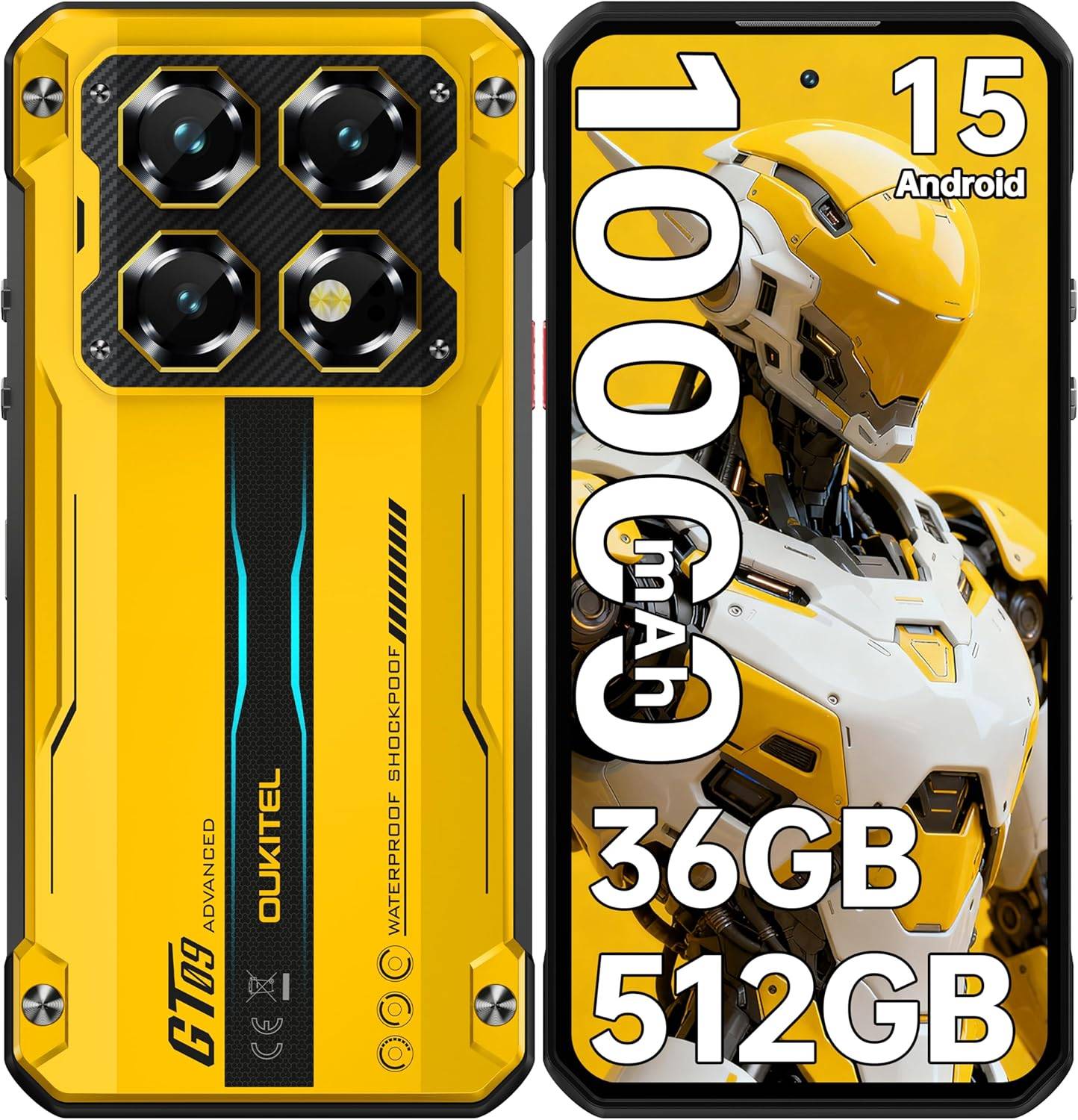 OUKITEL WP60 5G Cellhone 36GB+512GB 10000mAh 7.2 Display 108MP Android 15