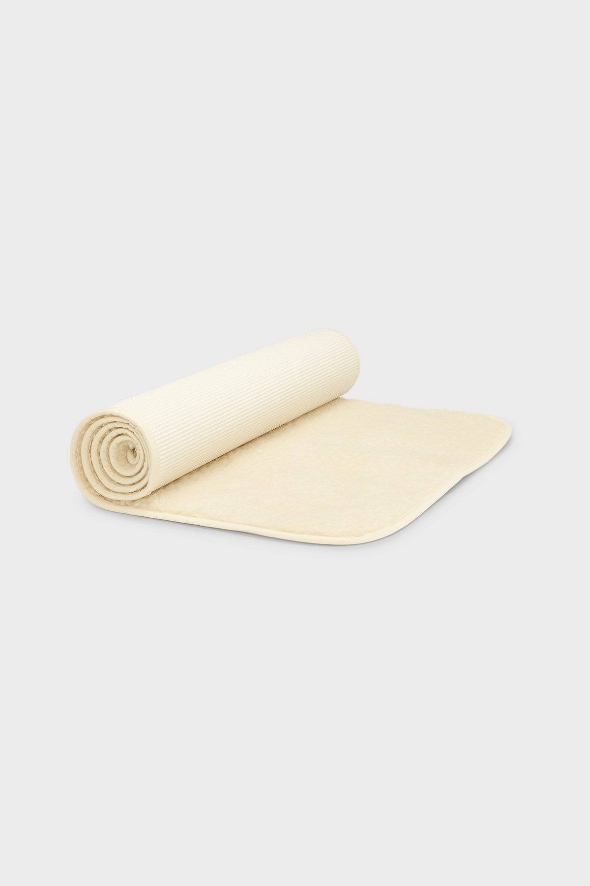 wool yoga mat - ecru - Uld, Polyester - One Size - Yogamåtter - moshimoshimind.
