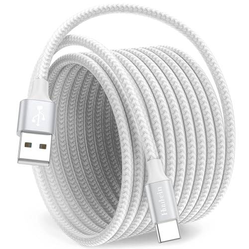 Huukein USB C Kabel 5M Weiß, Lang 5 m Ladekabel USB C auf USB A