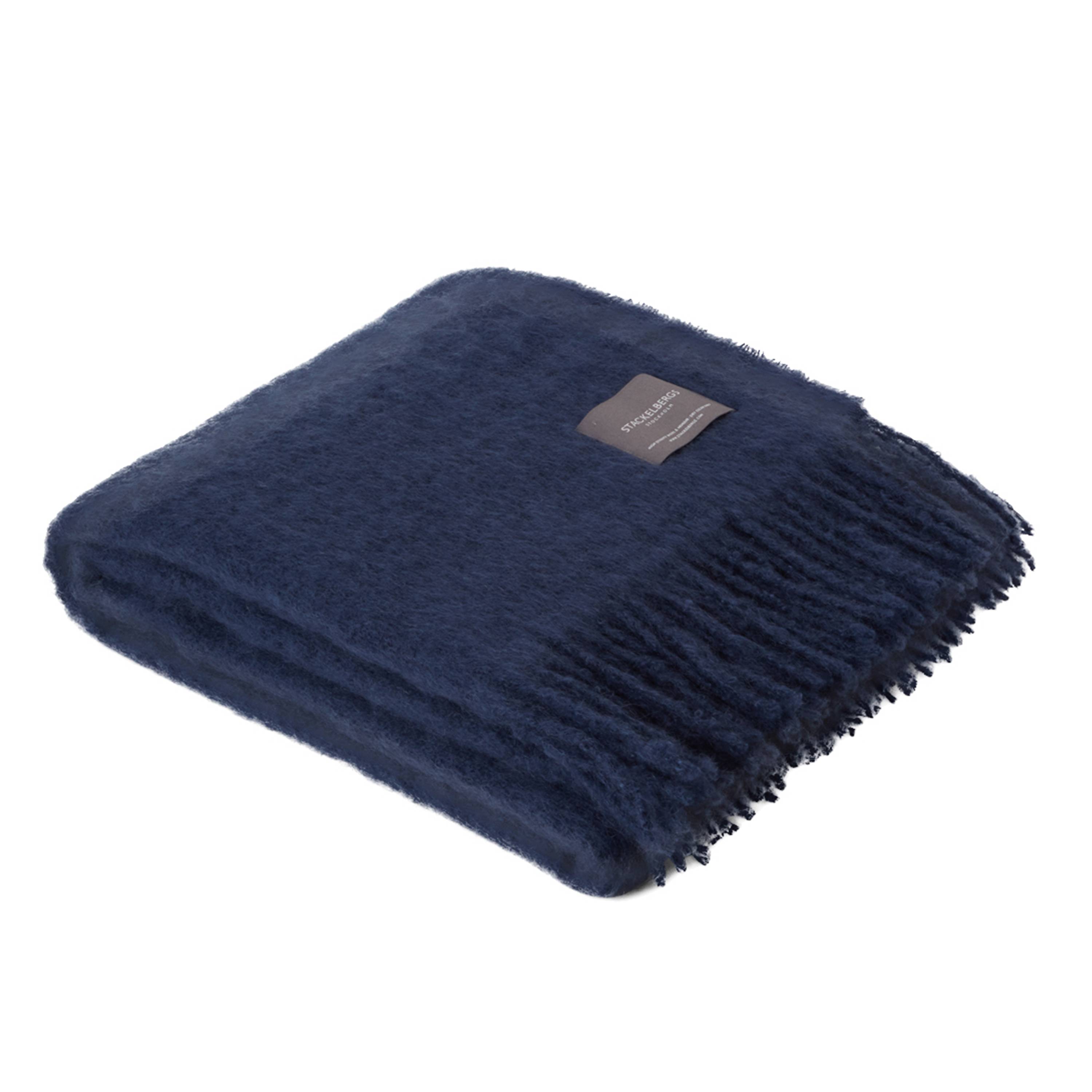 Stackelbergs - Mohair Pläd Denim Dark Blue från Sleepo - Blå ((LxB): 130 x 170 cm)