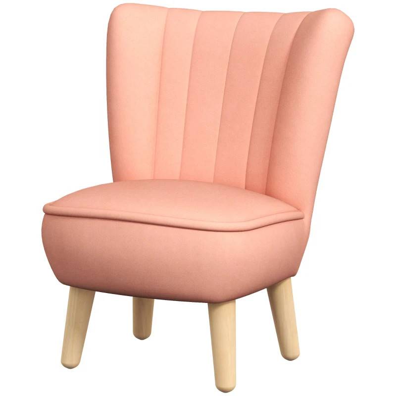 Barnfåtölj sammet rosa