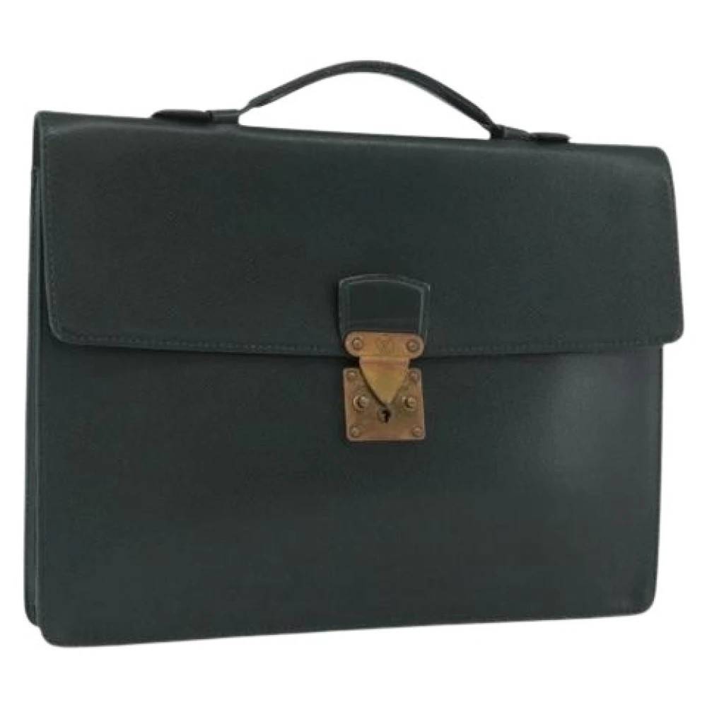 Louis Vuitton Vintage Pre-owned Taiga Læder Business Taske - Vintage - Dame - Grøn - ONE SIZE - Læder