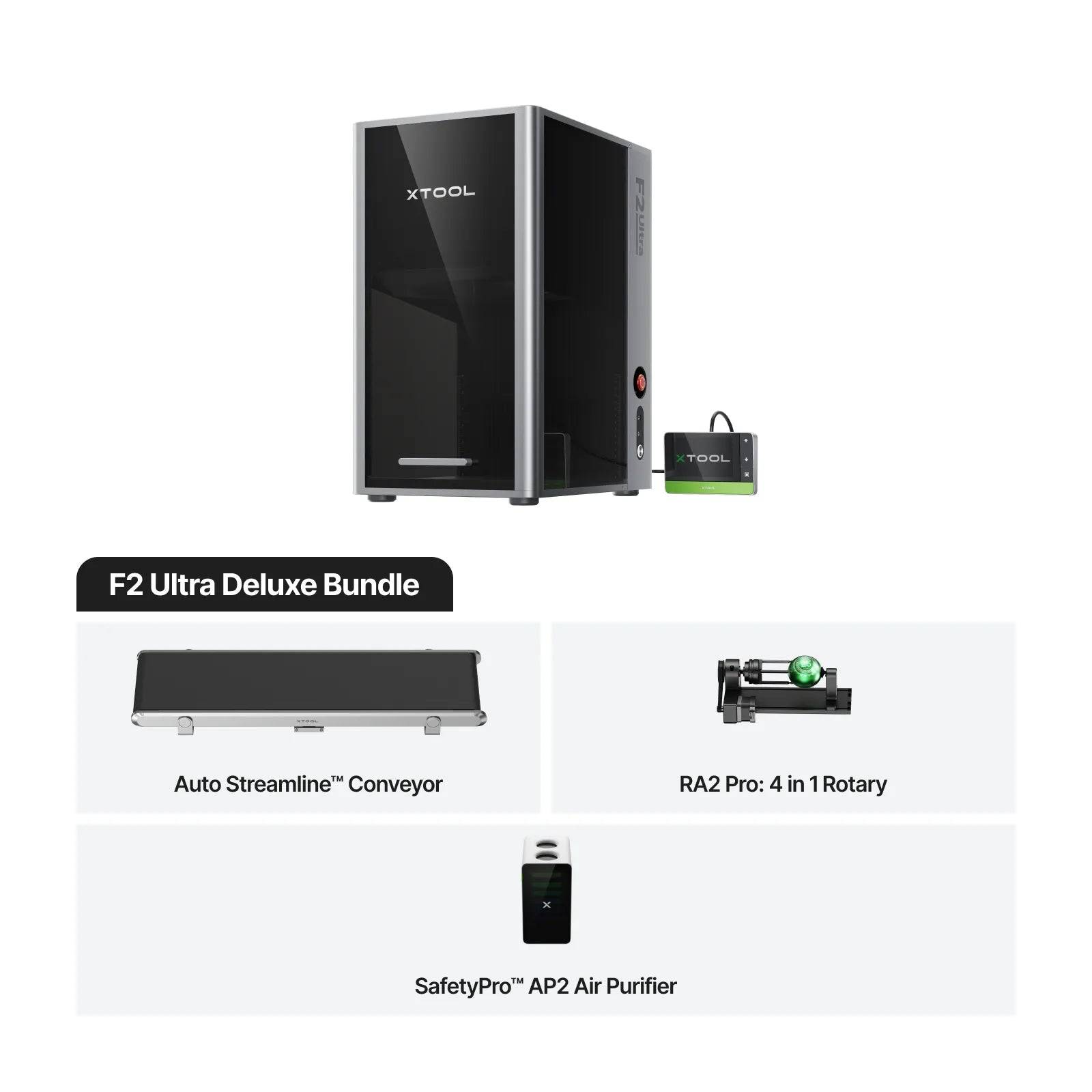 xTool - F2 Ultra - 60W MOPA + 40W Diode Dual Laser - Deluxe Bundle