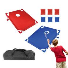 Portable Cornhole Set with 1 Cornhole Game Board and 6 Bean Bags and Carrying Bag for Yard Toss Game flerfärgad