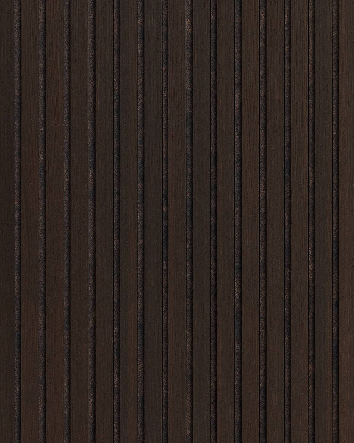 Smoked Oak Acoustic Panel | Sound-Absorbing Wall Panel Dark brown / 2400x600mm