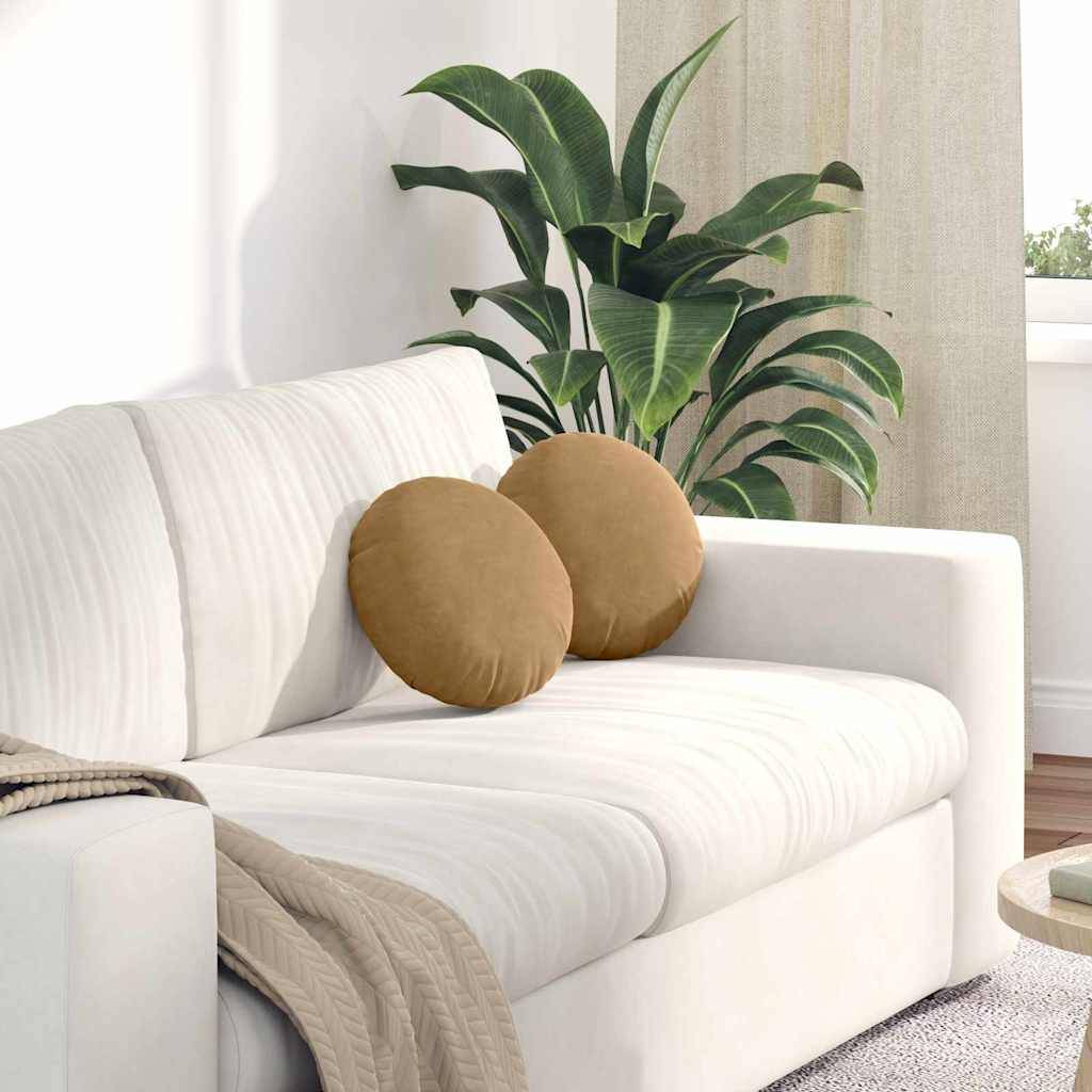vidaXL Sittkuddar 2 pcs Brun Ø30 x 13 cm Sammet