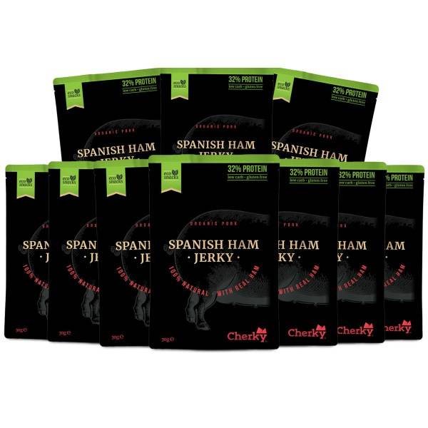 Cherky Foods Pork Jerky Eco, Spanish Ham, 10-pak