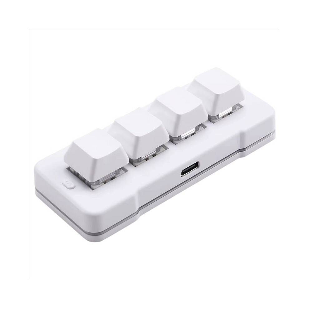 MK424U 4-Key Customized Keyboard with Mechanical USB Macro Programmable RGB Gaming Keyboard White
