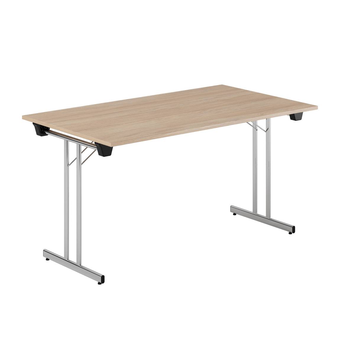 Fällbart bord Dinner Style, Storlek 140 x 60 cm, Bordsskiva Urban Oak, Stativ Krom